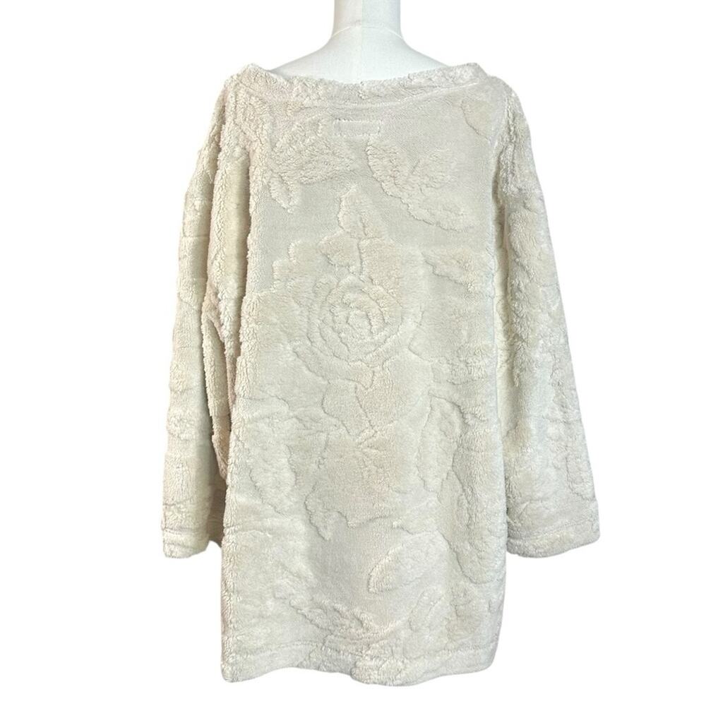 Free People Oversized Romantic Calla Sherpa Pullover Ivory Floral Medium NWT - Picture 8 of 13